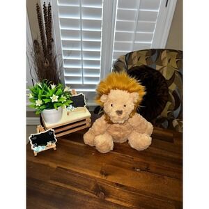 JELLYCAT London Sitting Lion Fuddle Wuddle Plush Lovey Tan Brown Stuffed Toy